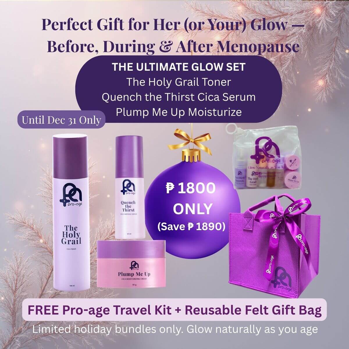 The Ultimate Glow Set The Holy Grail Toner & Quench The Thirst Cica Serum & Plump Me Up Moisturizing